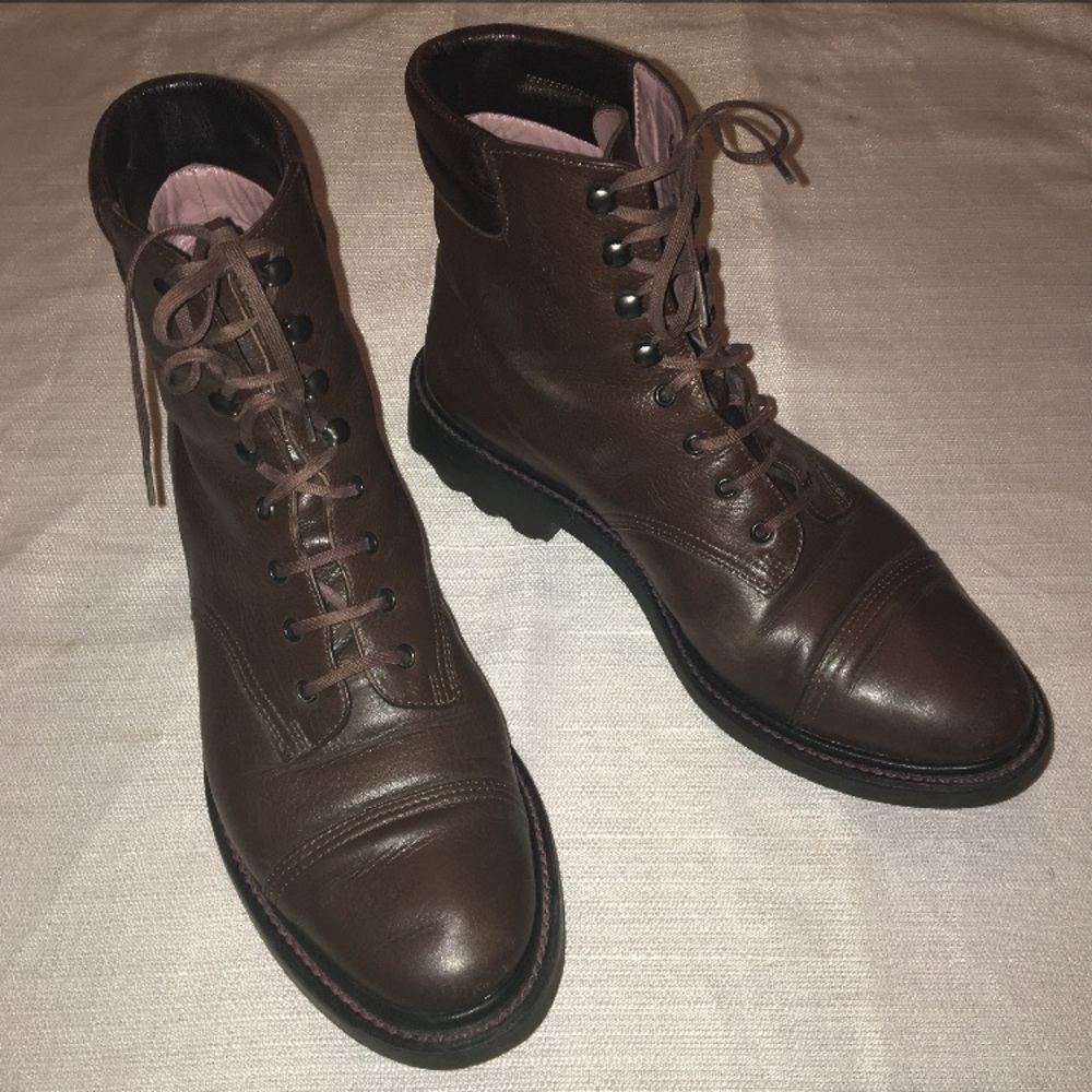 Robert Clergerie Brown Combat Boots 7.5 Style 7910